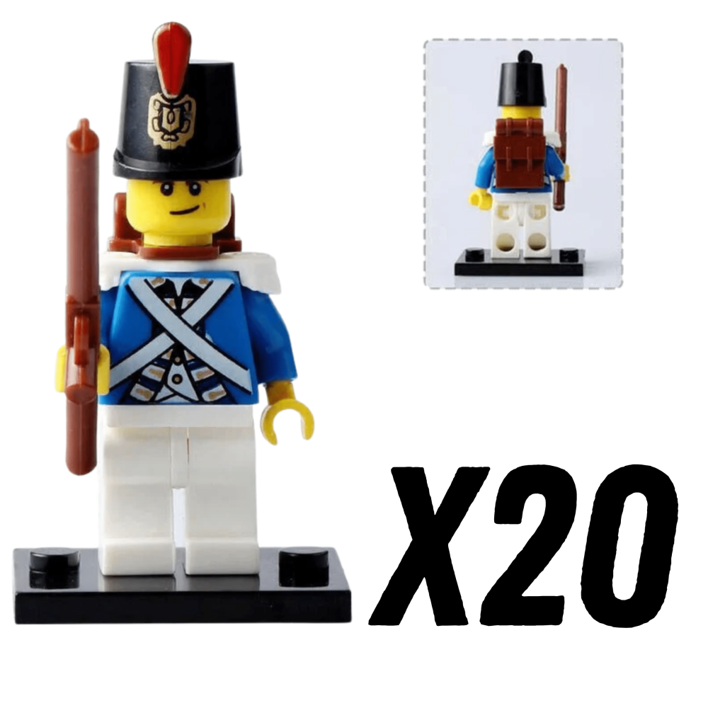Napoleonic Wars French Fusilier Infantry Block Figures Set of 10pcs