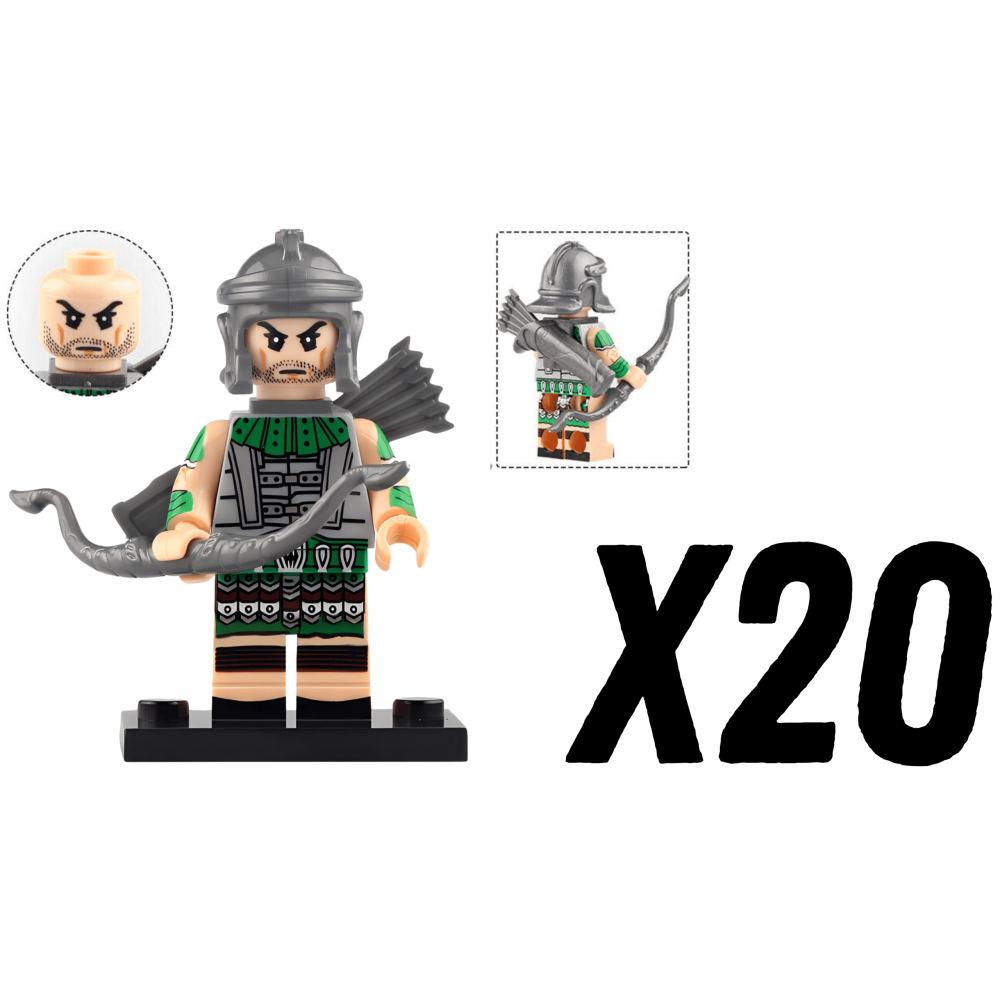 Roman Legion Archers (Green) Block Figures Set of 10pcs