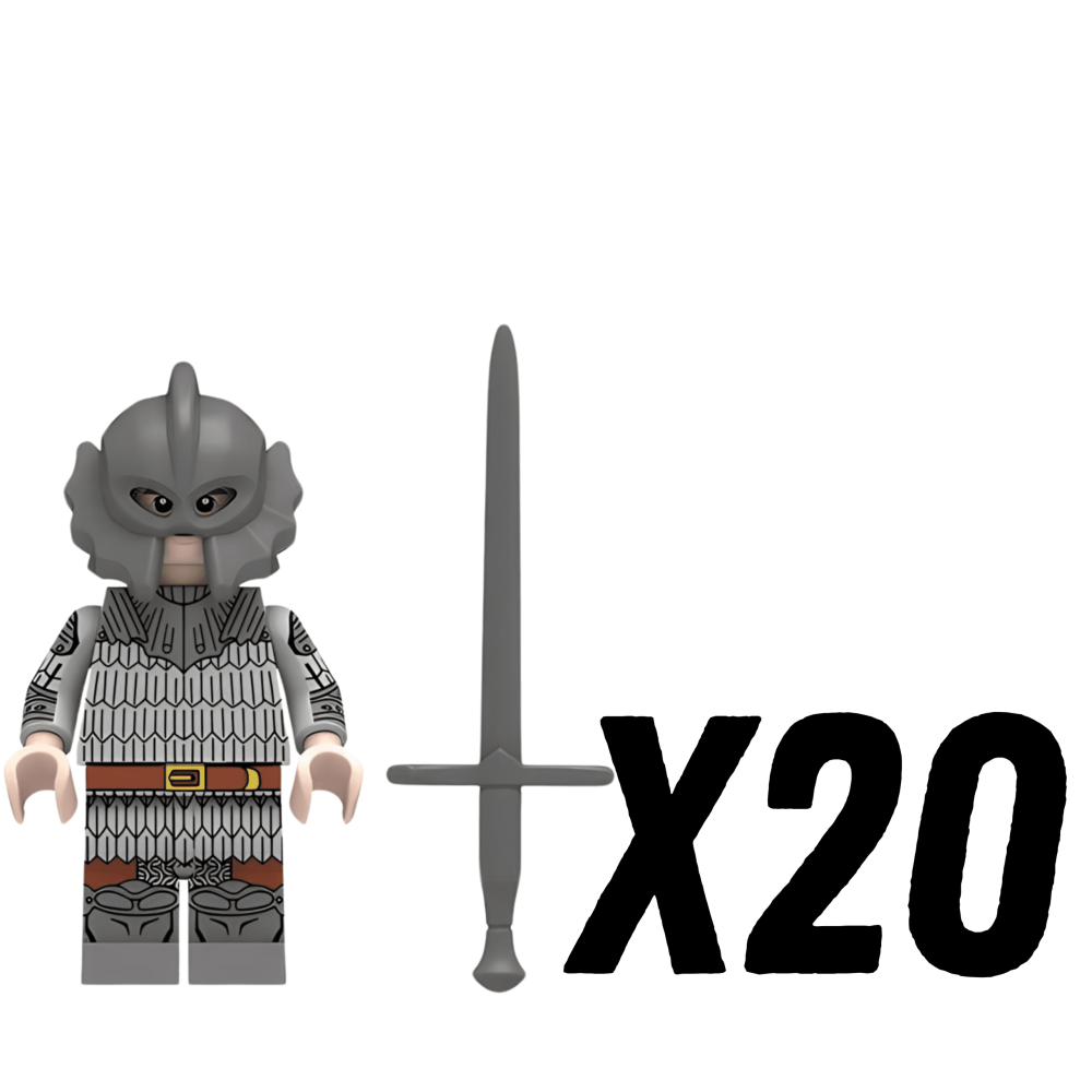 War of the Roses House of Lancaster Swordsman Block Figures