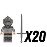 War of the Roses House of Lancaster Swordsman Block Figures