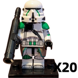 Space War Theme 41st Airborne Paratrooper Block Figures Set With RPS-6 Rocket Launcher