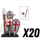 Knight Templar Spearmen Block Figures Set of 10pcs