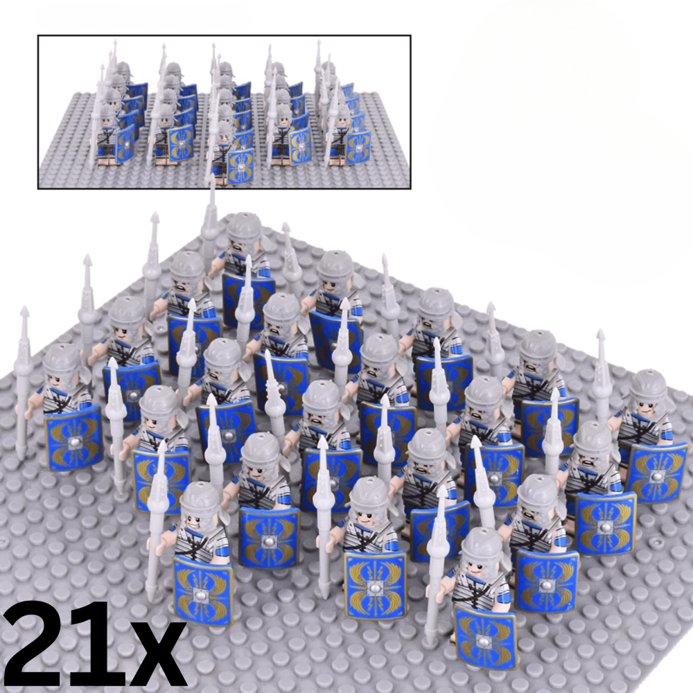 Roman Legionaries Blue Cohort Block Figures Set