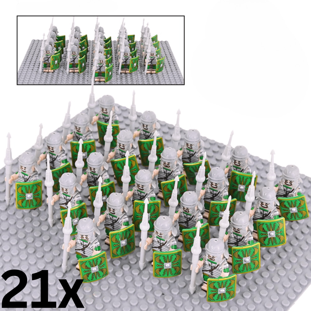 Roman Legionaries Green Cohort Block Figures Set of 12pcs
