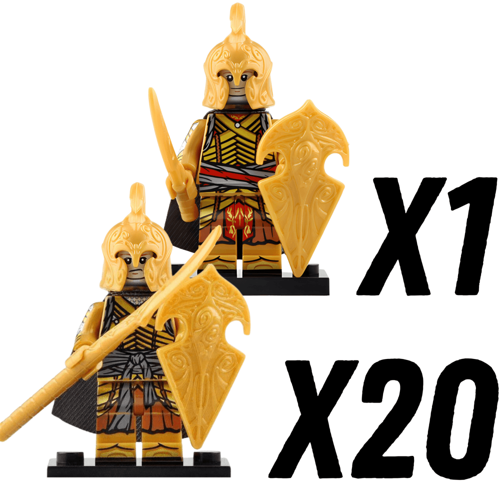 Lord the Rings High Elves Spears Block Figures Set 21pcs