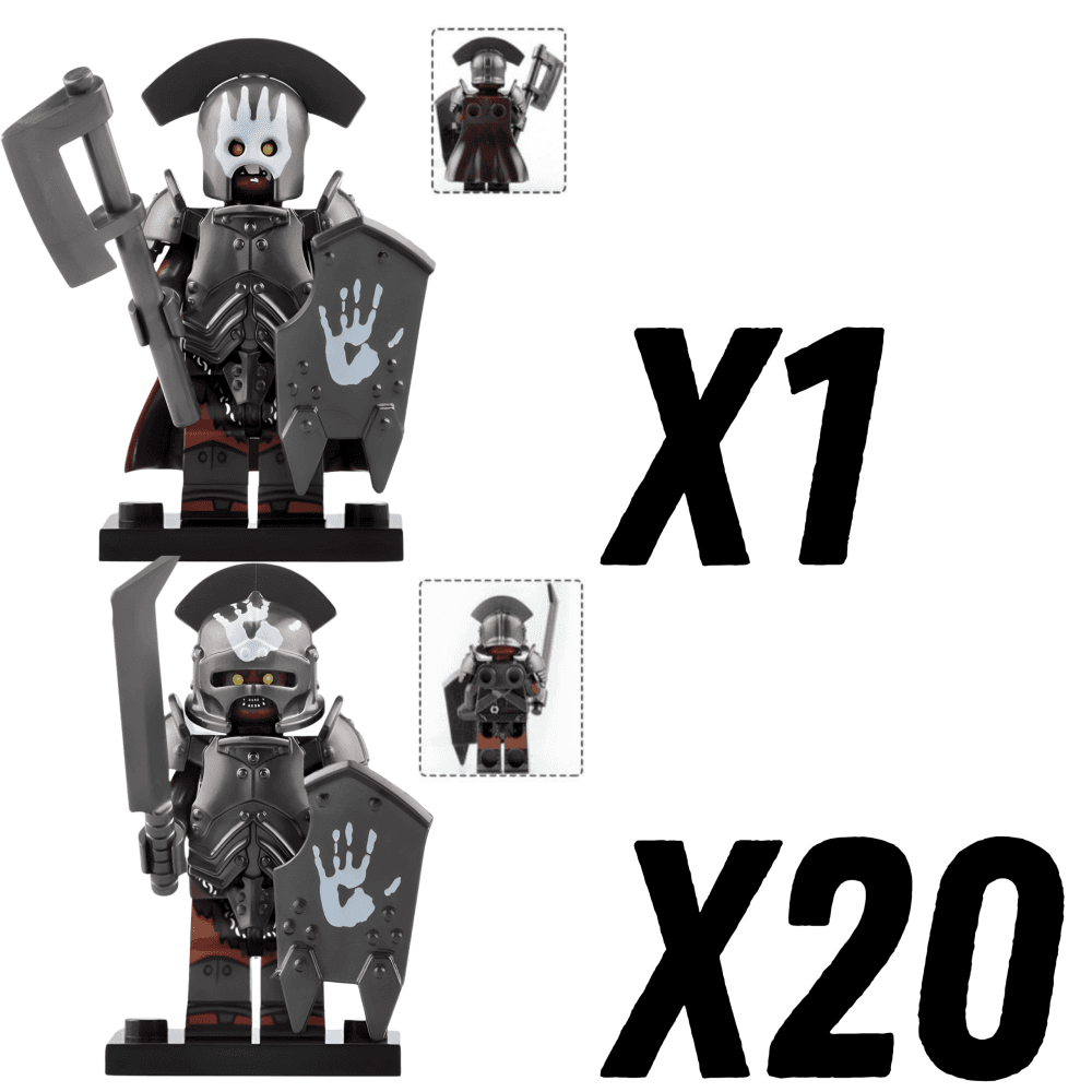 Lord the Rings Uruk-Hai Heavy Swords Block Figures Set 21pcs