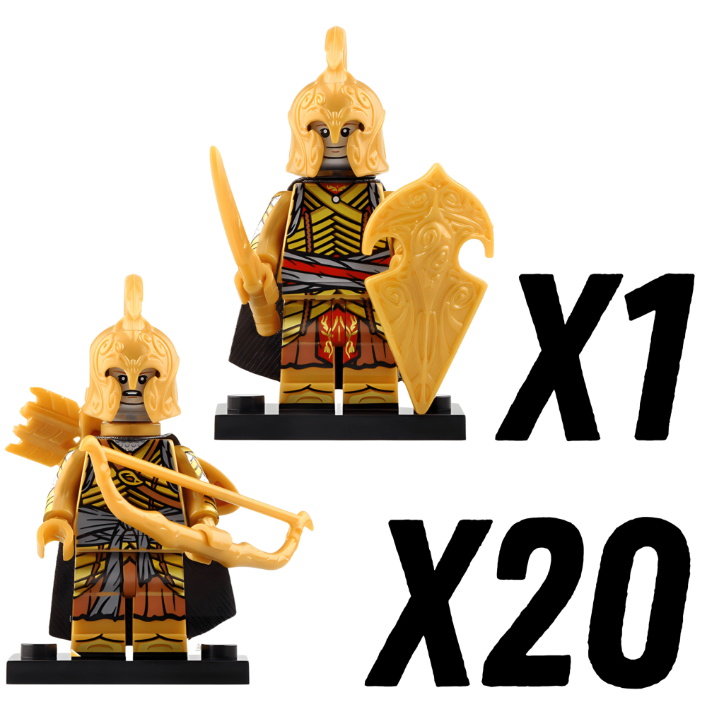 Lord the Rings High Elves Bows Block Figures Set 21pcs