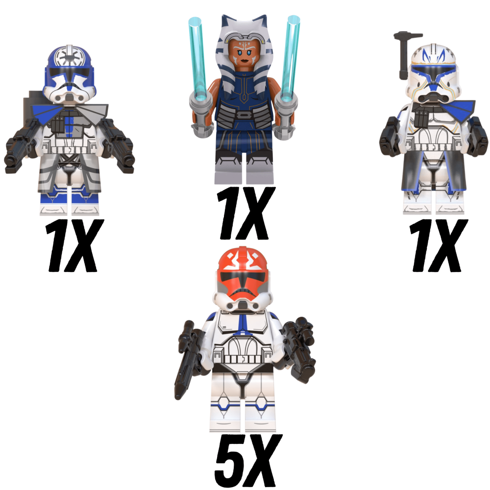Space War Theme 332nd Company Clone Troopers Block Figures Set of 8pcs