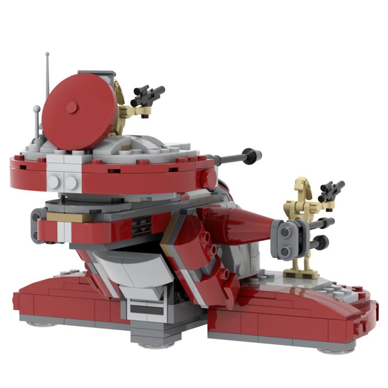 Space War Theme Battle Droid Armored Assault Tank MOC Building Set – 398pcs (Red)