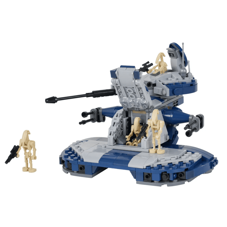 Space War Theme Battle Droid Armored Assault Tank MOC Building Set – 398pcs (Blue)