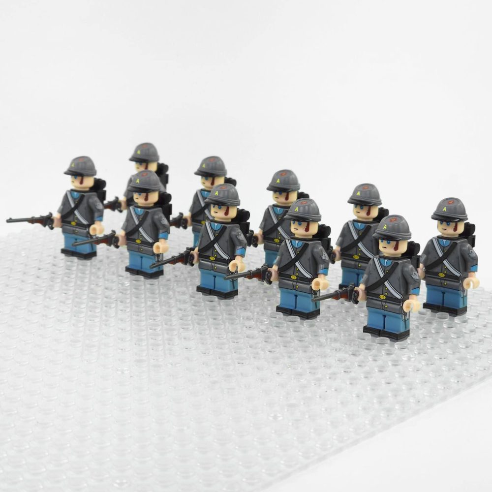 American Civil War Confederate Lone Star Guards Block Figures Set