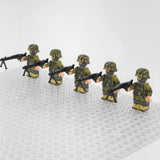 Hermann Goering Paratrooper WW2 Soldiers MG-42 Machine GunBlock Figures Set of 5pcs