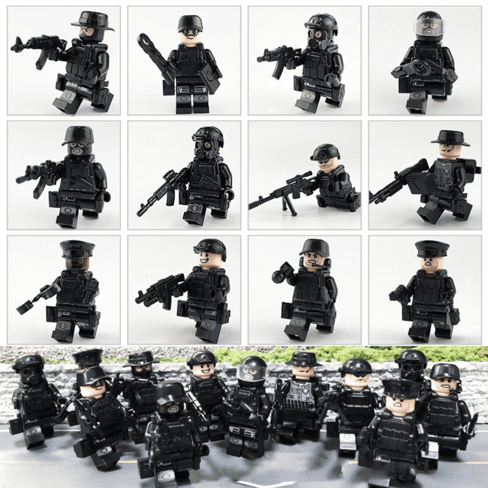 Special Operations SWAT Jeep Block Figures Set