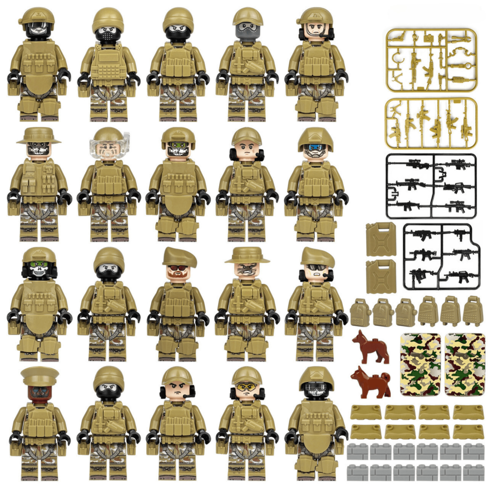 Desert Warfare Tactical Unit Block Figures Set
