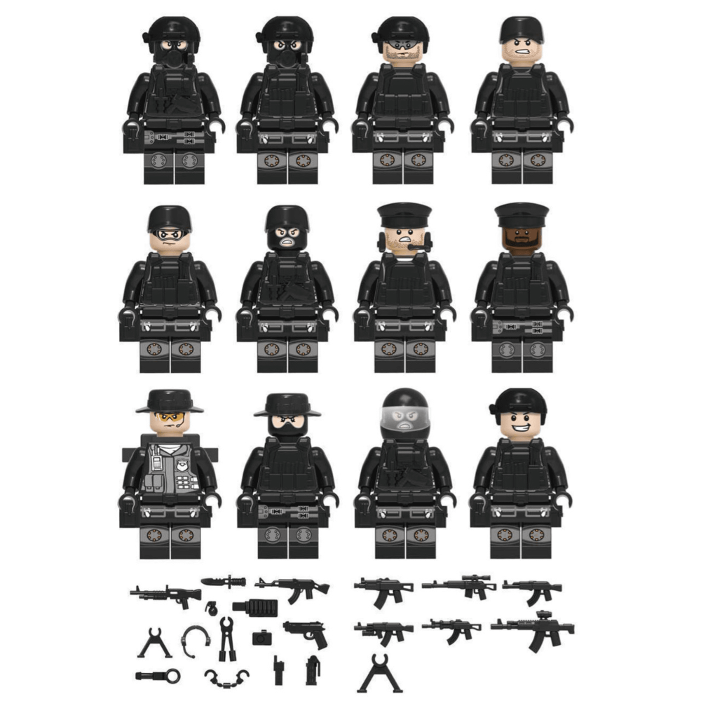 Special Operations SWAT Jeep Block Figures Set