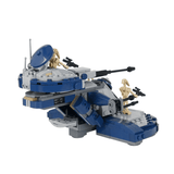 Space War Theme Battle Droid Armored Assault Tank MOC Building Set – 398pcs (Blue)