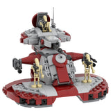 Space War Theme Battle Droid Armored Assault Tank MOC Building Set – 398pcs (Red)