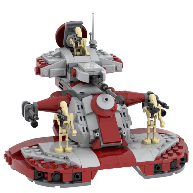 Space War Theme Battle Droid Armored Assault Tank MOC Building Set – 398pcs (Red)