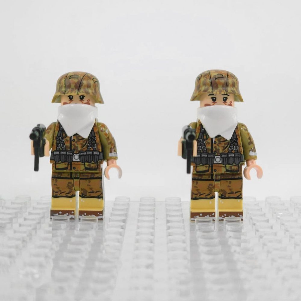 WW2 German Winter Snow Soldiers MP40 Block Figures Set of 5pcs