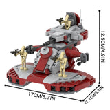 Space War Theme Battle Droid Armored Assault Tank MOC Building Set – 398pcs (Red)