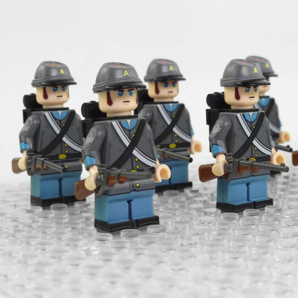 American Civil War Confederate Lone Star Guards Block Figures Set