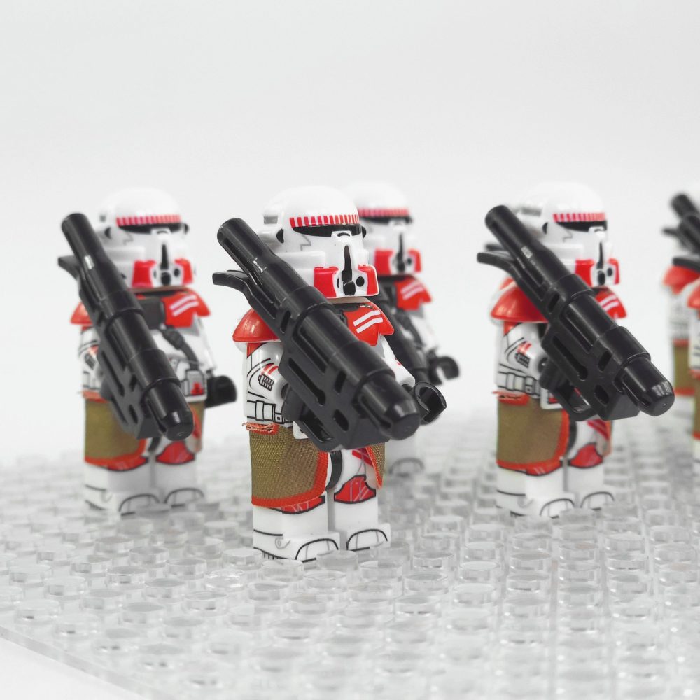 Space War Theme Coruscant Guard Airborne Trooper Block Figures Set With PLX-1 Rocket Launcher
