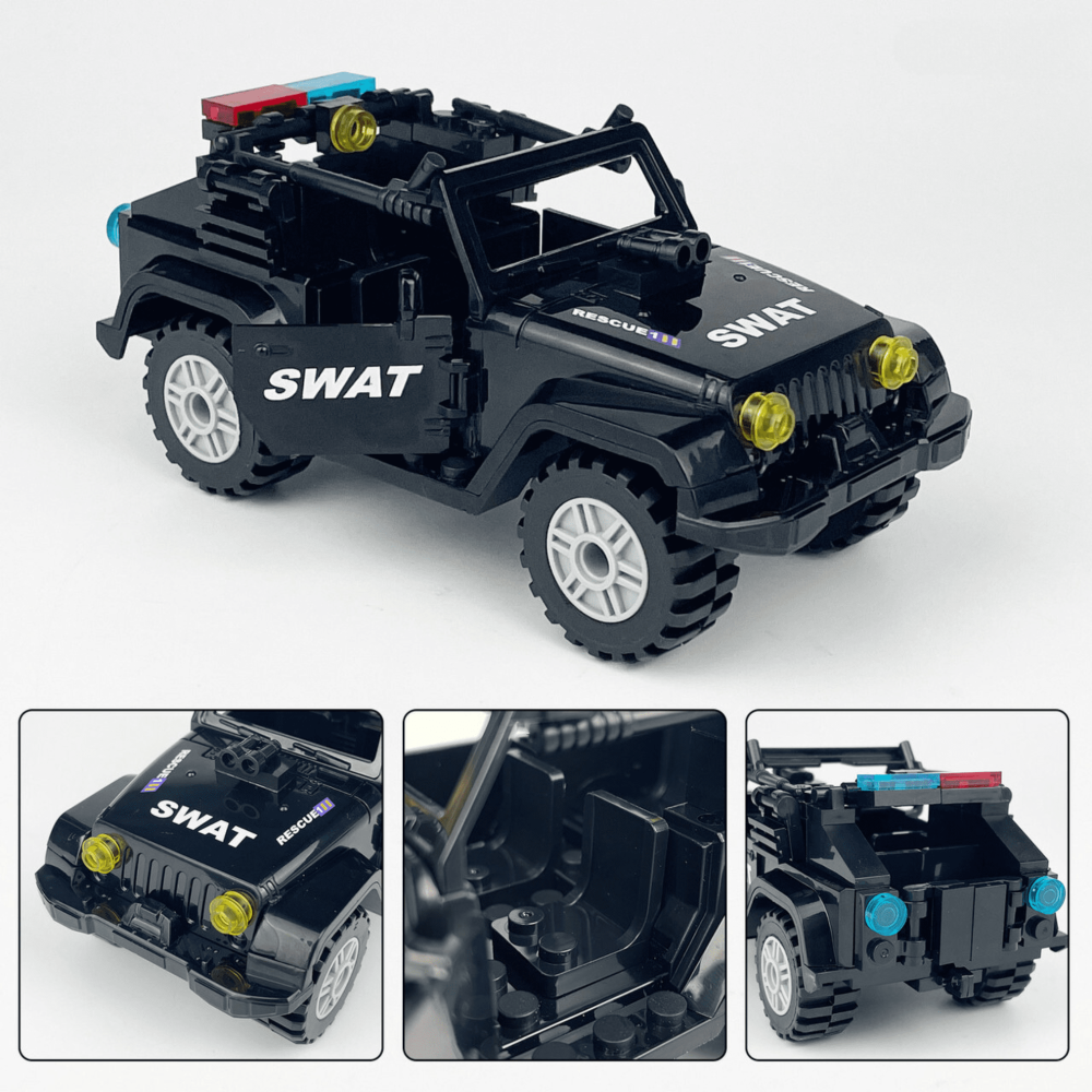 Special Operations SWAT Jeep Block Figures Set