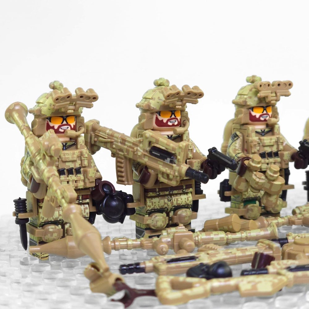 US Desert Strike Force Military Building Block Block Figures with Tactical Loadout