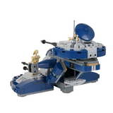 Space War Theme Battle Droid Armored Assault Tank MOC Building Set – 398pcs (Blue)