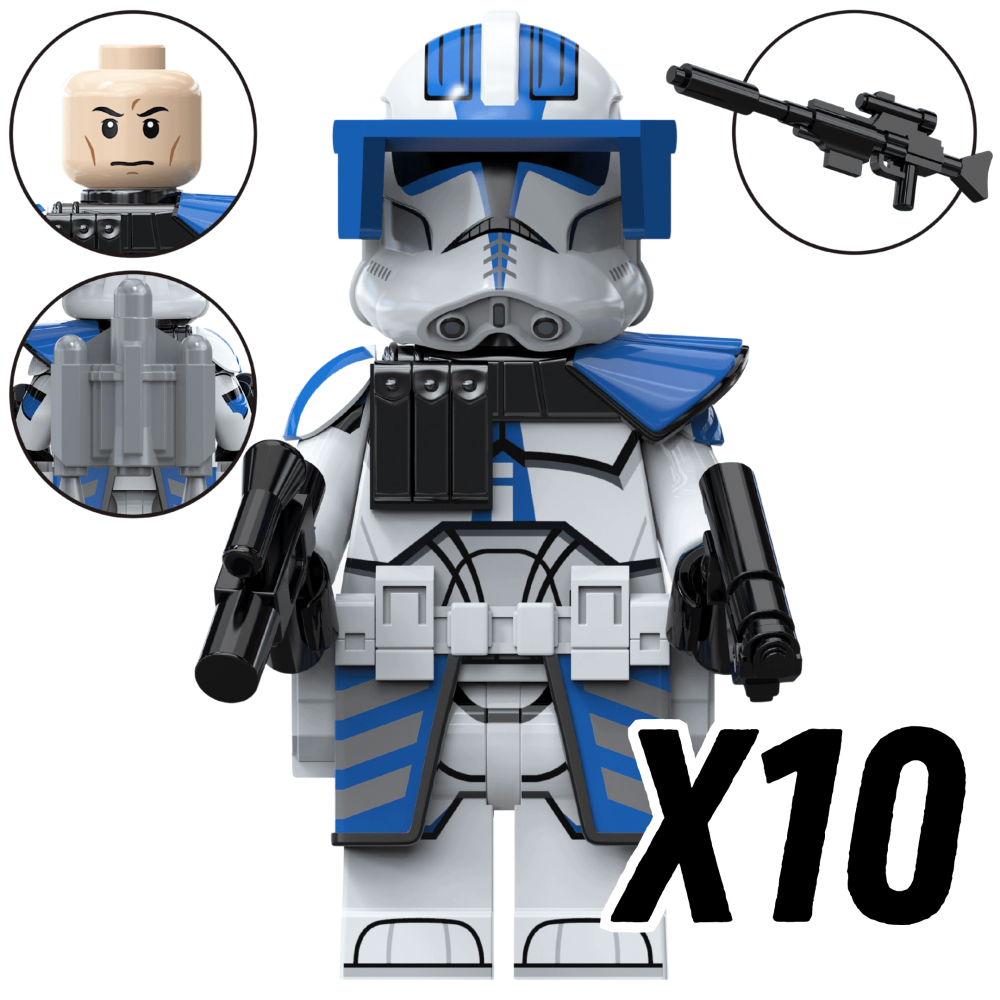 Space War Theme 501st Legion Clone Troopers & Anakin Block Figures Set 2