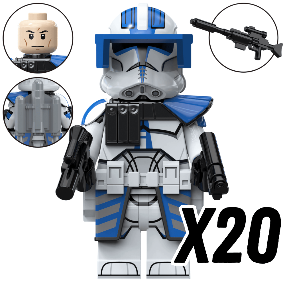 Space War Theme 501st Legion Clone Troopers & Anakin Block Figures Set 2