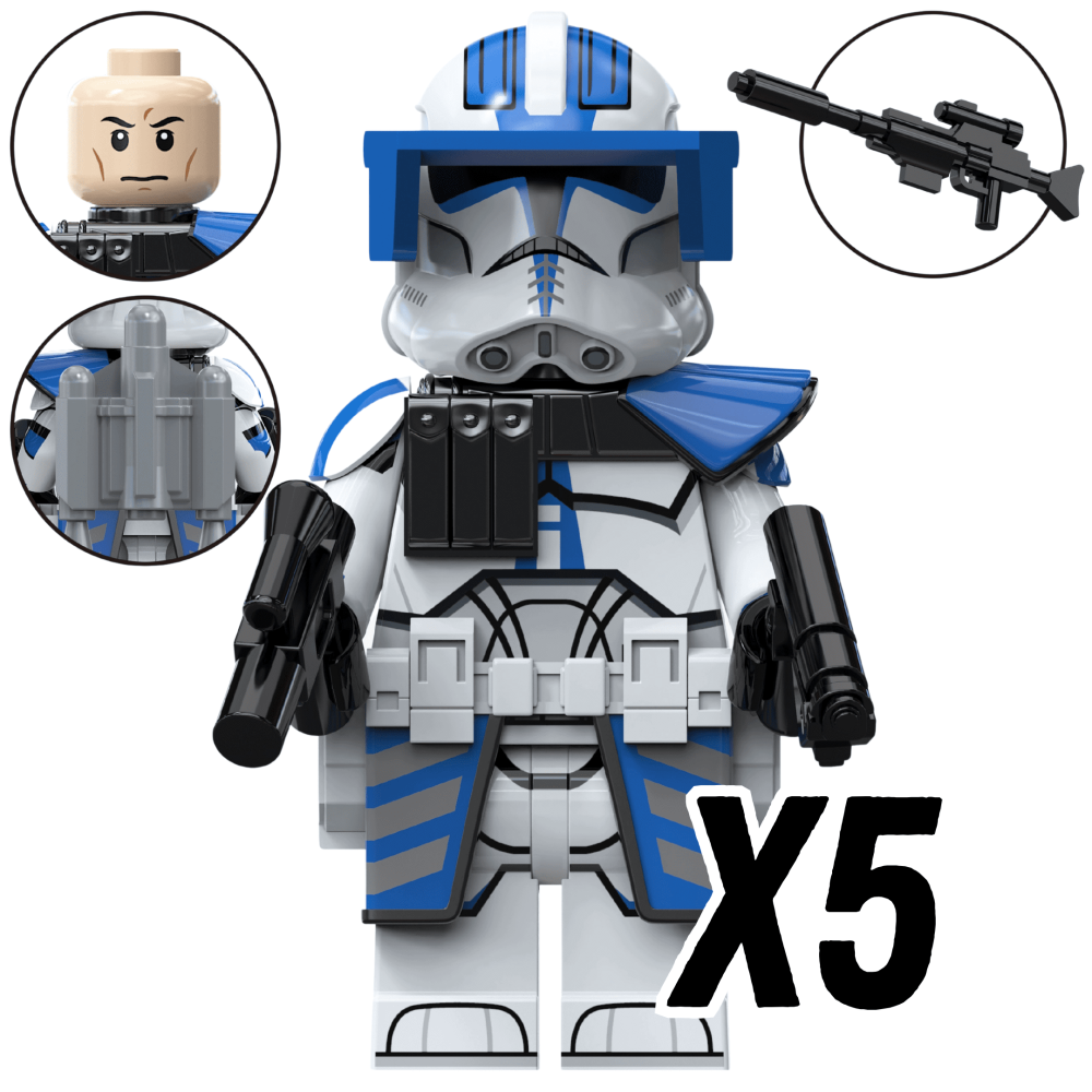 Space War Theme 501st Legion Clone Troopers & Anakin Block Figures Set 2