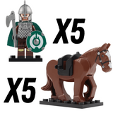 Lord the Rings Riders Rohan Rohirrim Block Figures Set 10pcs
