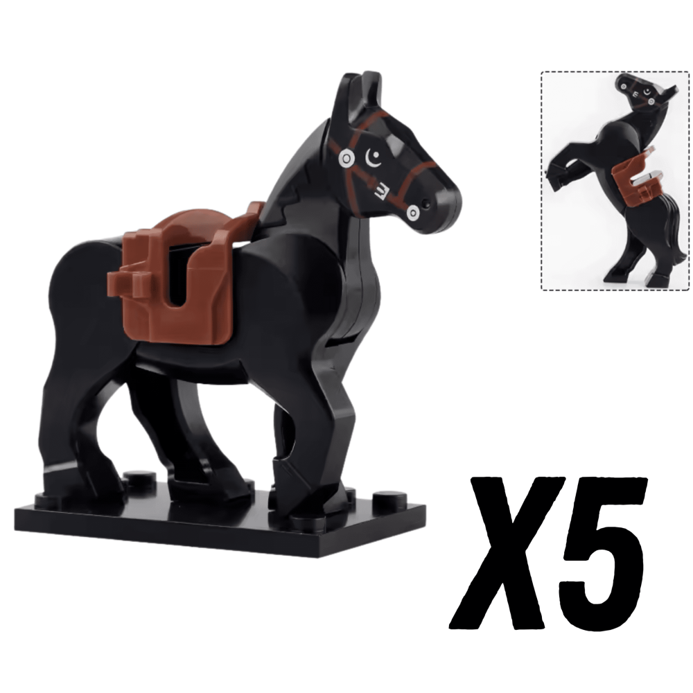 Medieval Knights Horses and Mounts Block Figures Style 2