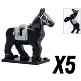Medieval Knights Horses and Mounts Block Figures Style 2