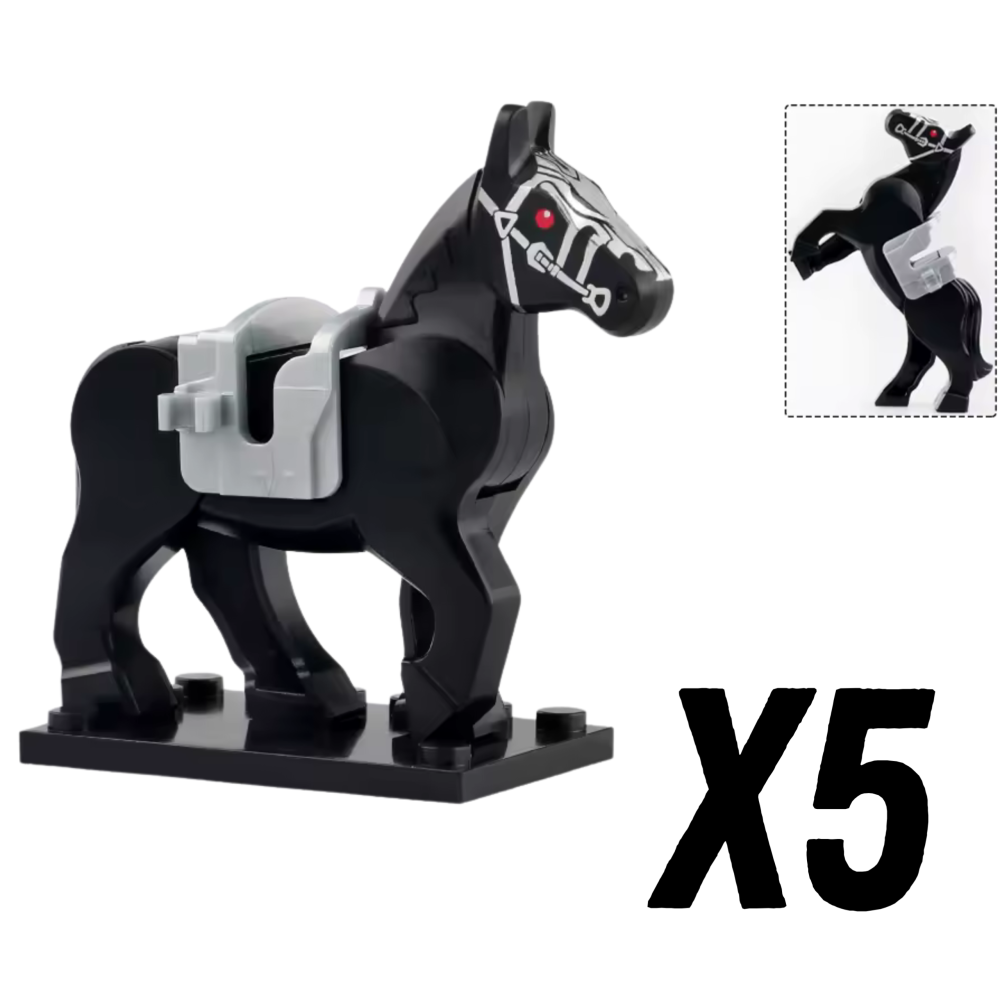 Medieval Knights Horses and Mounts Block Figures Style 2