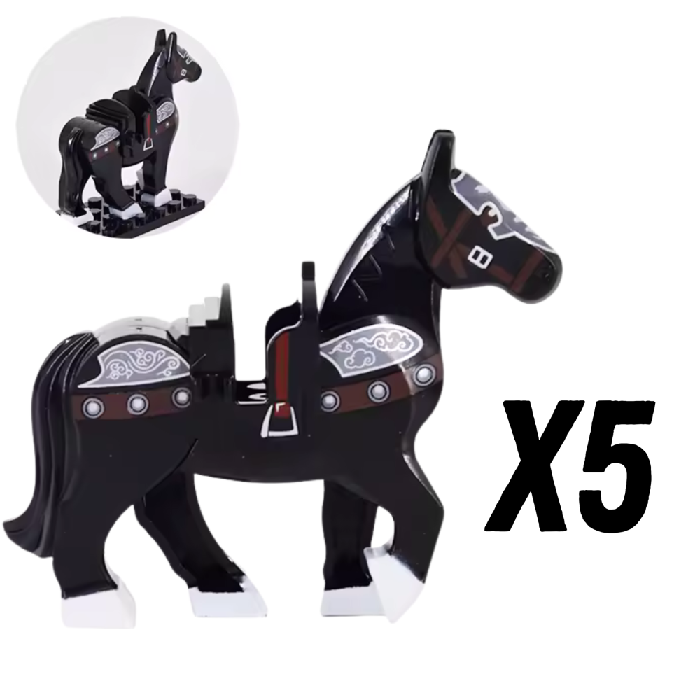 Medieval Knights Horses and Mounts Block Figures