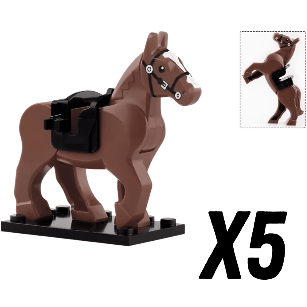 Medieval Knights Horses and Mounts Block Figures Style 2