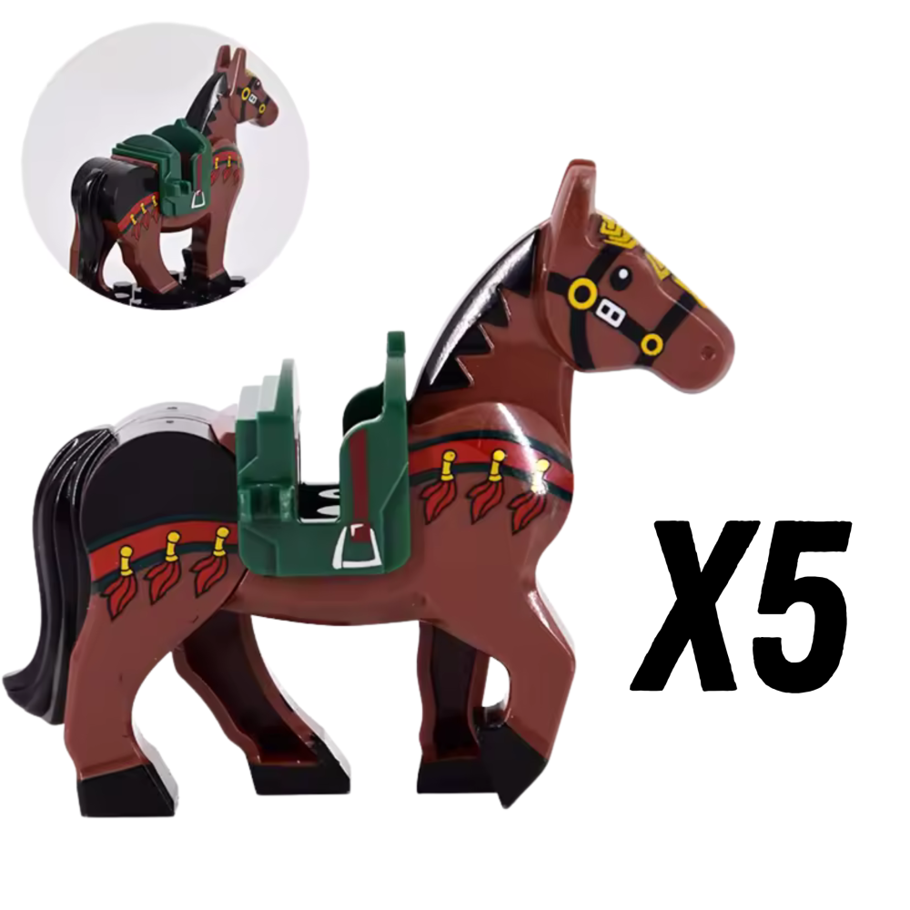 Medieval Knights Horses and Mounts Block Figures