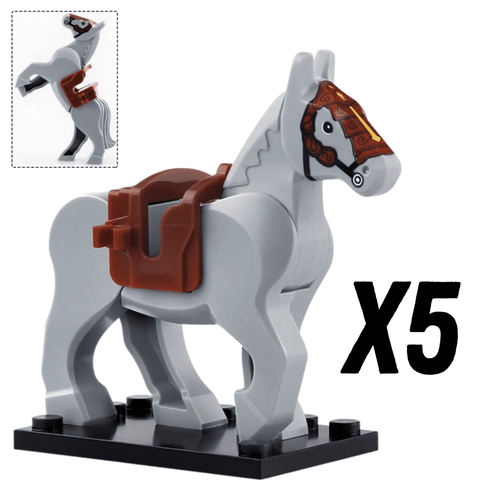 Medieval Knights Horses and Mounts Block Figures