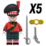 Napoleonic Wars Offices and Captains Block Figures