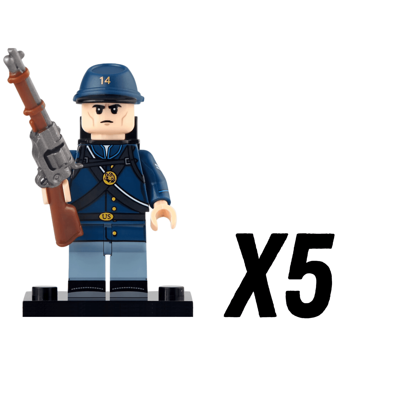 American Civil War Confederate Soldiers Block Figures Set