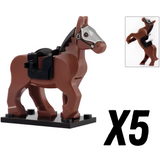 Medieval Knights Horses and Mounts Block Figures Style 2