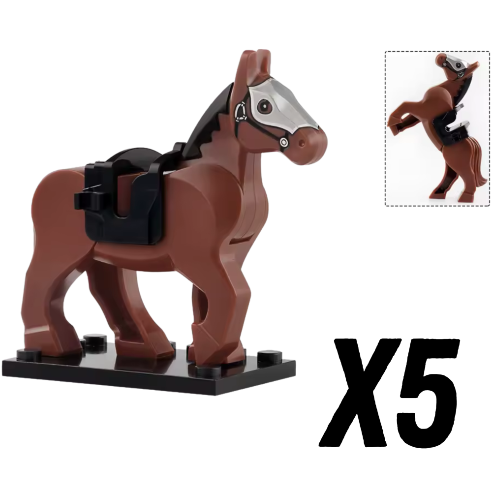 Medieval Knights Horses and Mounts Block Figures Style 2