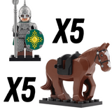 Lord the Rings Riders Rohan Rohirrim Block Figures Set 10pcs