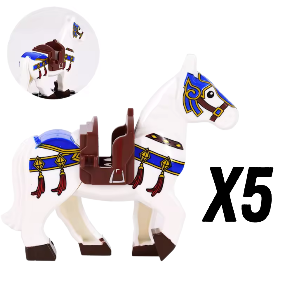 Medieval Knights Horses and Mounts Block Figures