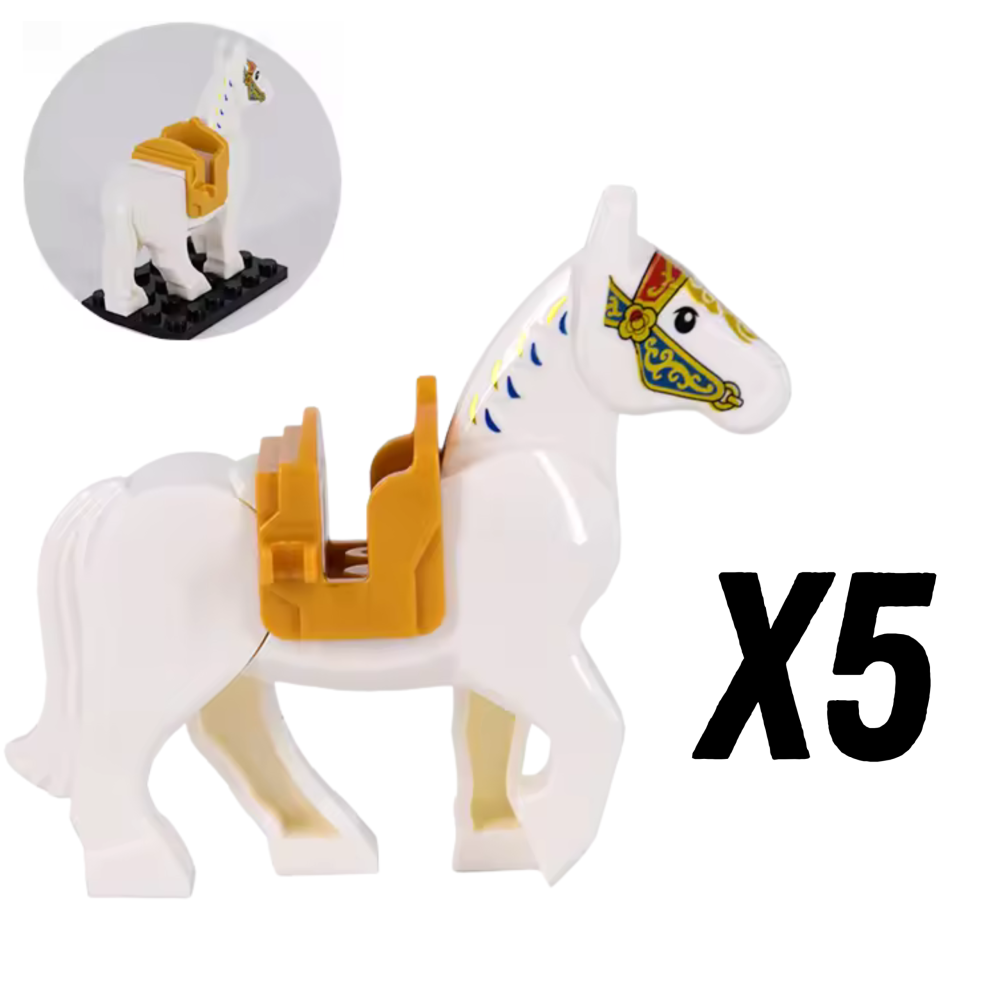 Medieval Knights Horses and Mounts Block Figures