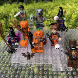 8-Pack Halloween Spooky Themed Custom Block Figures