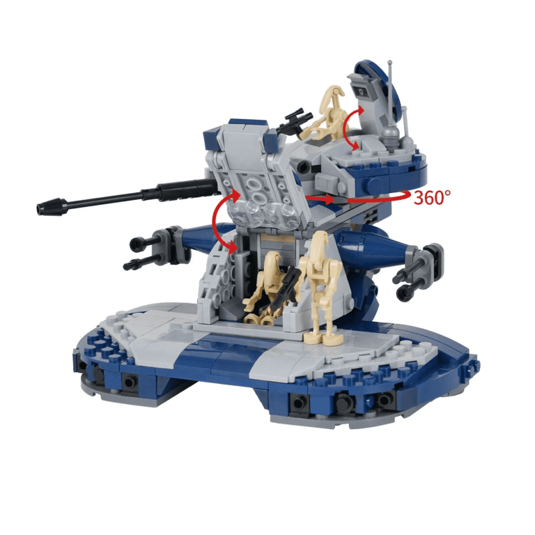 Space War Theme Battle Droid Armored Assault Tank MOC Building Set – 398pcs (Blue)