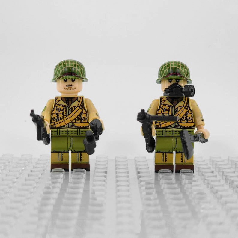 WW2 USA Military Soldiers Block Figures